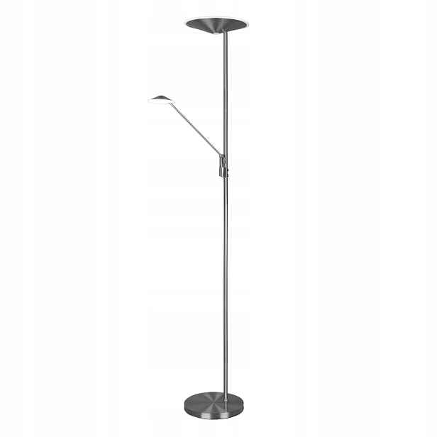 Stojací Led lampa Trio Brantford 2x30W, stříbrná, stmívatelná, IP20