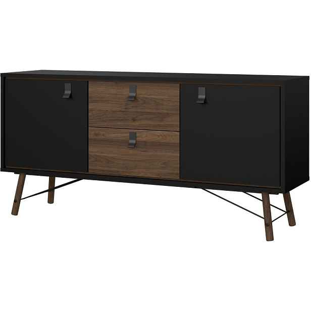 Tvilum Komoda Rainy 150 cm černá/ořech tmavý