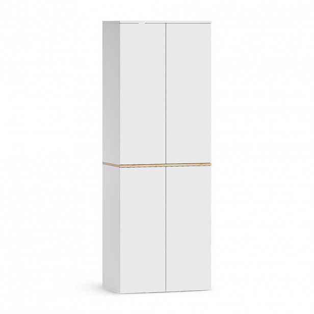 Vicco VÍCEÚČELOVÁ SKŘÍŇKA Viktor, Bílá/Řemeslný dub, 68 x 188.6 cm se 6 uzavřenými přihrádkami