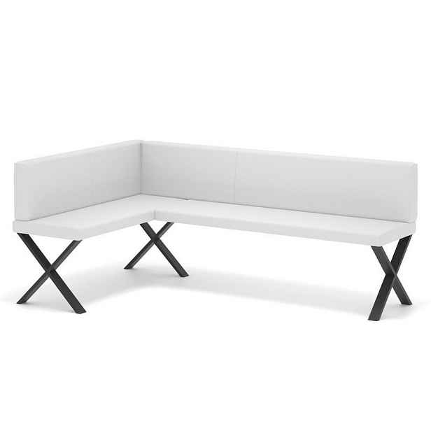 Idohome ROHOVÁ LAVICE VERO X levá ekokůže hladká, 128/168 cm, bílá