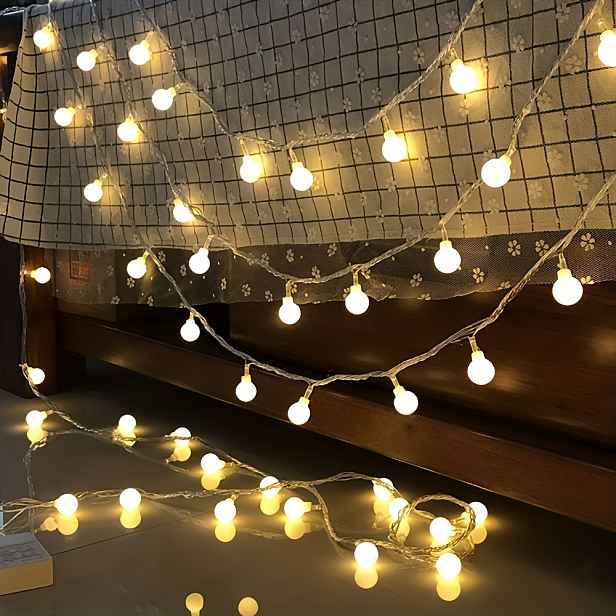 TEMU 33ft 80 LED Kouzelná Girlanda s Globusy - Bateriové Dekorační Světla do Interiéru a na Camping, Ideální pro Festivalové Oslavy Vánoce Party