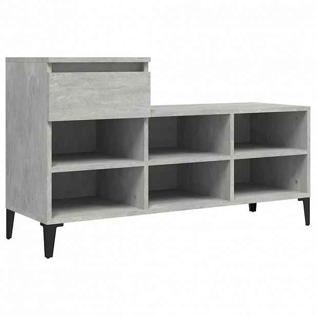 vidaXL Botník betonově šedý 102x36x60 cm kompozitní dřevo