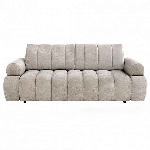 Beautysofa ROZKLÁDACÍ POHOVKA Mavi, 3místná s funkcí spaní, ložná plocha 195x145 cm, béžová
