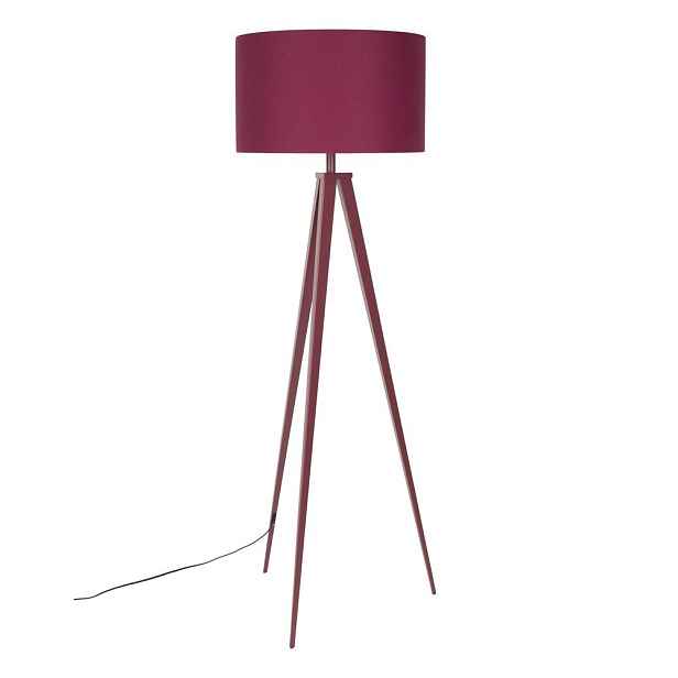 Vínová stojací lampa s textilním stínidlem (výška 157 cm) Tripod – Zuiver