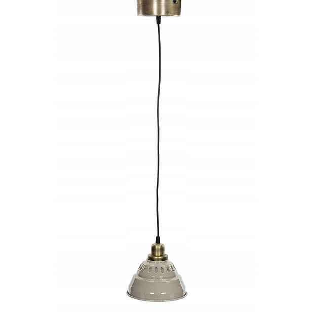 Závěsná lampa Liam kovová šedá zlatá, průměr 18 cm