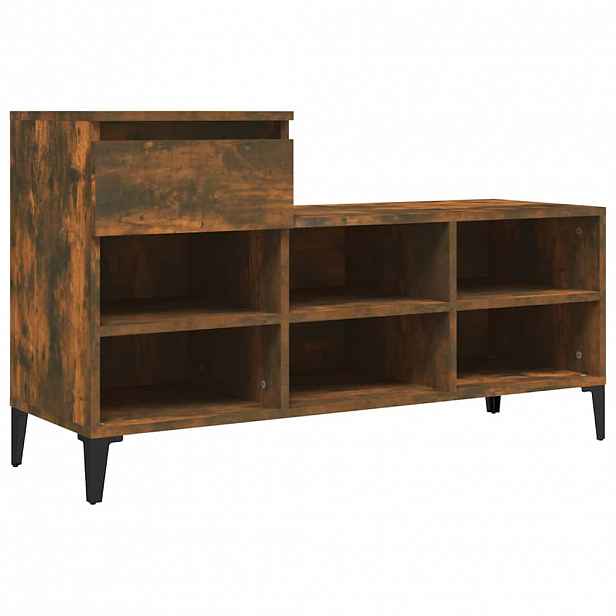 vidaXL Botník kouřový dub 102x36x60 cm kompozitní dřevo