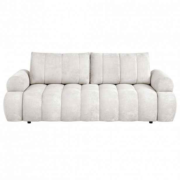 Beautysofa ROZKLÁDACÍ POHOVKA Mavi, 3místná s funkcí spaní, ložná plocha 195x145 cm, krémová