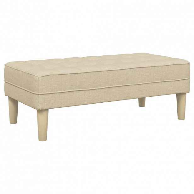 vidaXL lavice s polštářem Krémová 113 x 57 x 39 cm textil