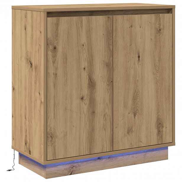 vidaXL LED komoda Dub artisan 71 x 34,5 x 75 cm Kompozitní dřevo