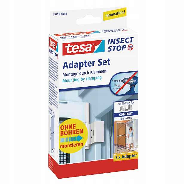 Tesa Alu Adapter svorka pro moskytiéru Montáž dveřních rámů bílá 3ks
