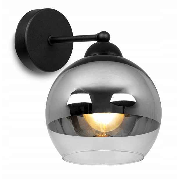 Elegantní Nástěnná Lampa Skleněné Stínidlo Chrom Led