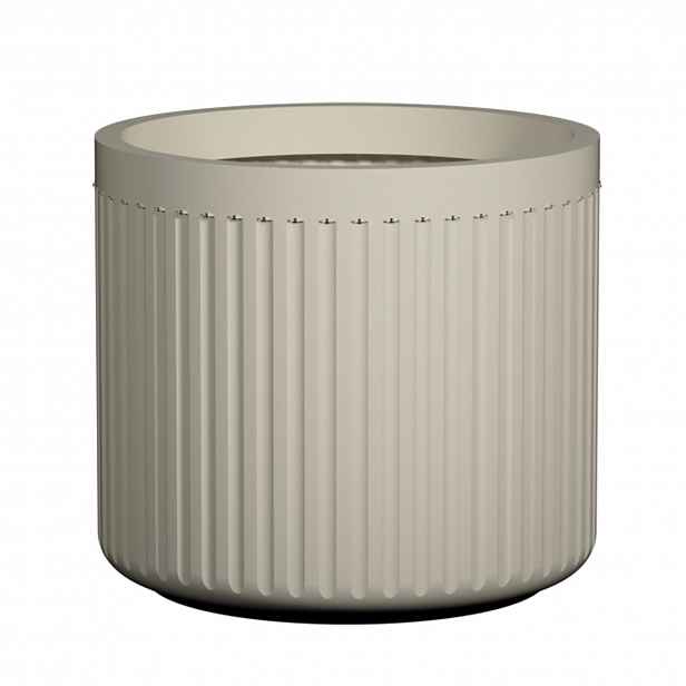 Květináč Turris Low, hedvábně bílá, více velkostí - Pottery Pots Velikost: XS - ⌀ 25, v. 22,5 cm