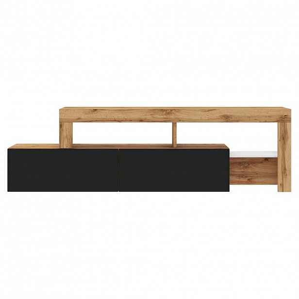 Selsey TV stolek Asten dub / černý s LED 172/50/33 cm