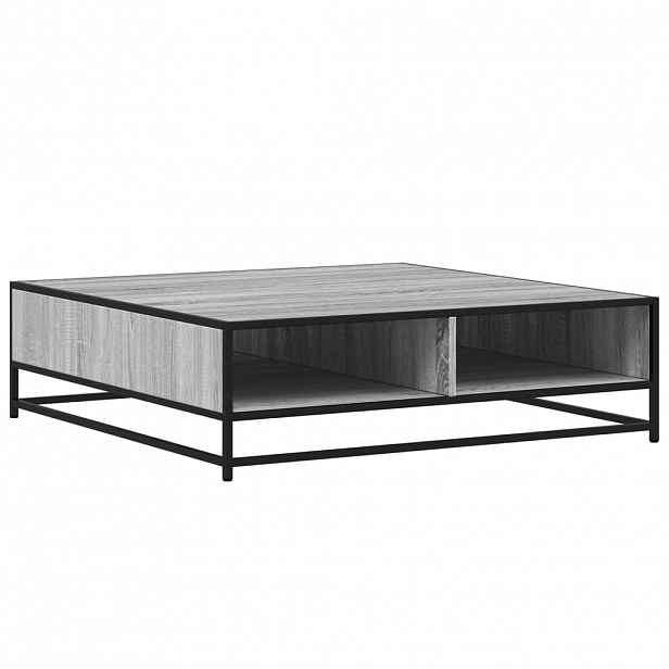 vidaXL Konferenční stolek šedý sonoma 100 x 100 x 30 cm kompozit a kov