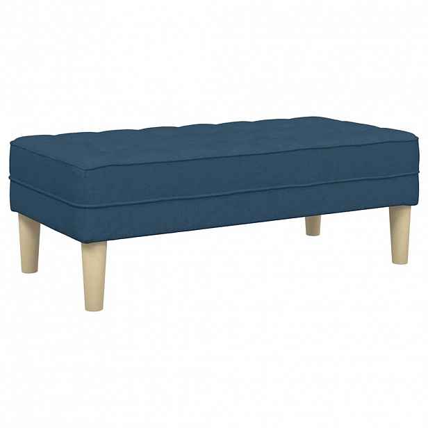 vidaXL lavice s polštářem Modrá 113 x 57 x 39 cm textil