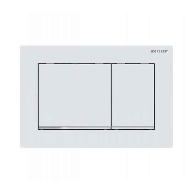 Geberit Omega20 - Ovládání splachování, matná bílá/lesklý chrom 115.080.JT.1