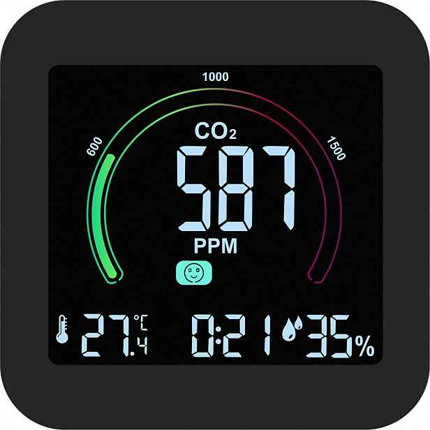 Měřič CO2 oxidu uhličitého Kvality Vzduchu, teploměr Vlhkoměr