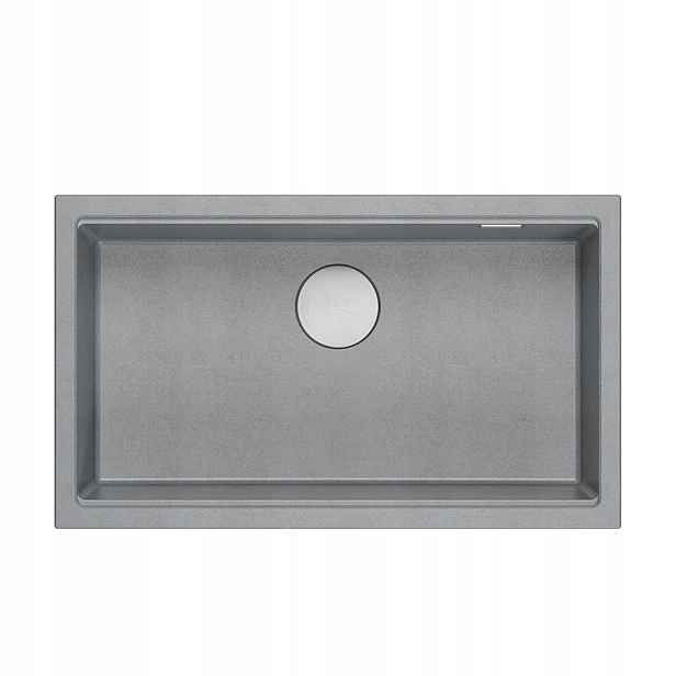 Quadron Logan 110 Jednokomorový dřez 76x44x23,5 cm stříbrný sifon