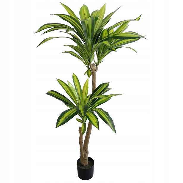 Umělá Dracena V Květináči Vysoká Ozdobná Rostlina Stromek Juka 140 cm