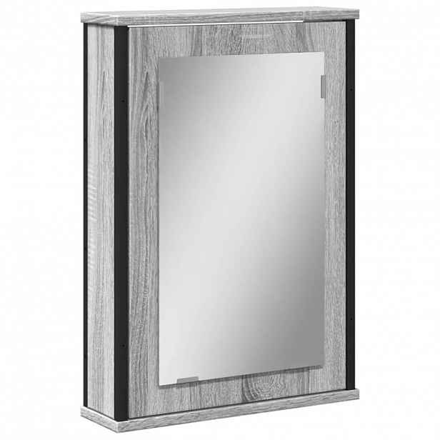 vidaXL Koupelnová skříňka se zrcadlem šedá sonoma 42x12x60 cm kompozit