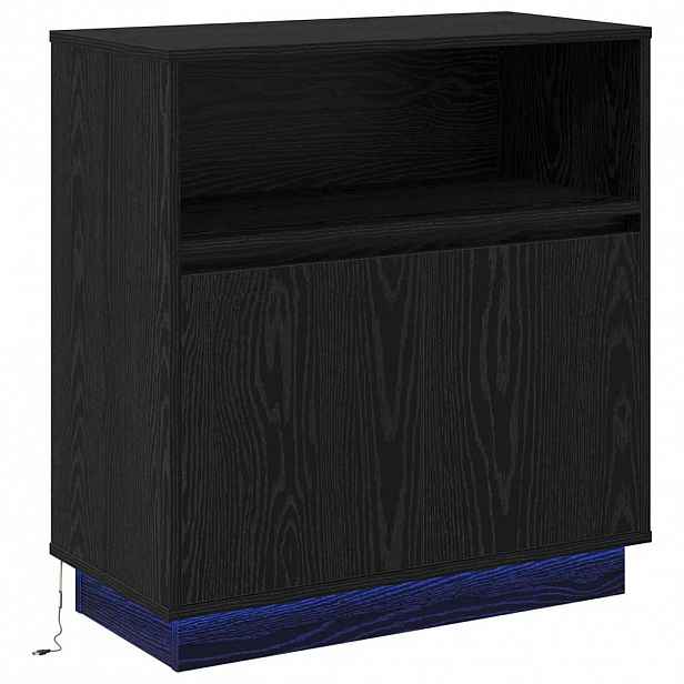 vidaXL LED komoda Černý dub 71 x 34,5 x 75 cm Kompozitní dřevo