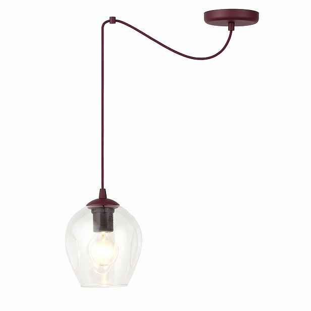Emibig závěsná lampa Level burgundská skleněná lampa 1xE27 15W