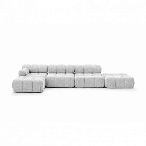 Kaiser Möbel ROHOVÁ SEDAČKA ve tvaru L XL, tkanina Bouclé Abriamo, Světle šedá, Levá strana, Selia L XL