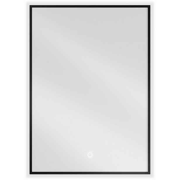 MEXEN - Erma zrcadlo s osvětlením 50 x 70, LED 6000K, černý rám 9814-050-070-611-70