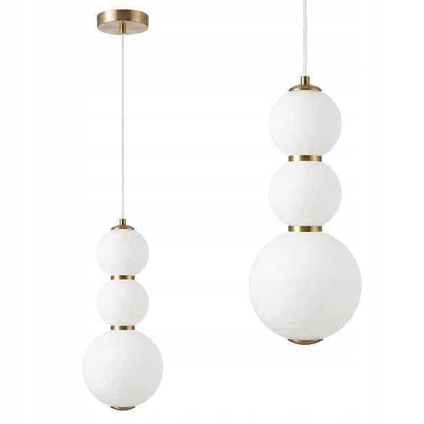 Vertikální bílá Led lampa LHJ113 Matná zlatá kartáčovaná s detaily Glamour