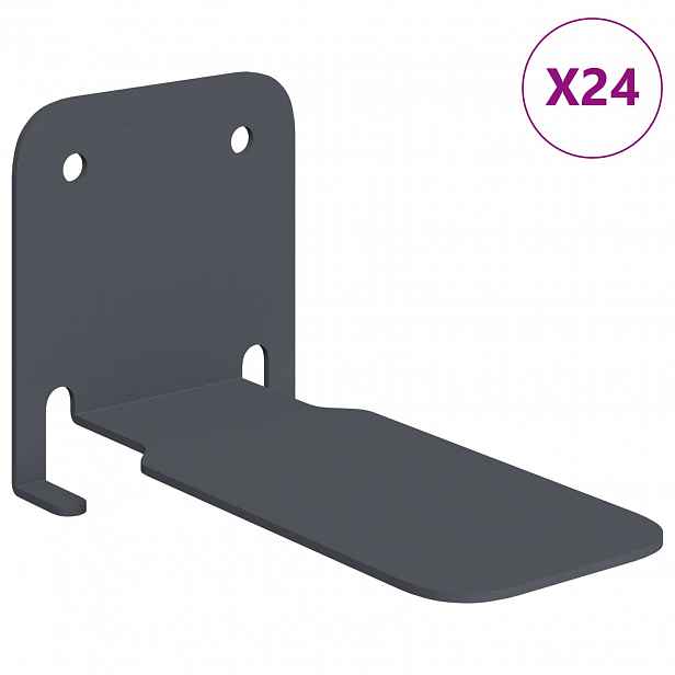 vidaXL Neviditelná floating police 24 ks Antracit 6 x 11 x 6,5 cm