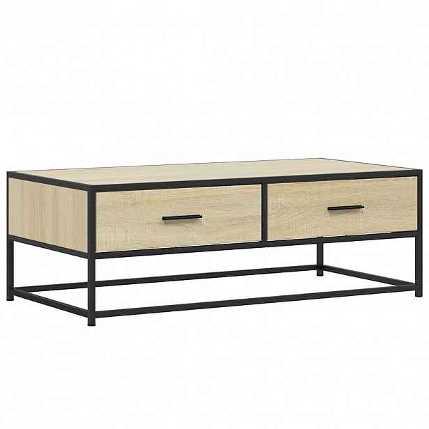 vidaXL Konferenční stolek dub sonoma 100 x 50 x 35 cm kompozit a kov