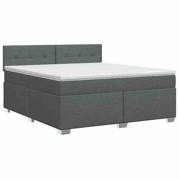vidaXL Postel boxspring s matrací Tmavě šedá 160 x 200 cm Textil
