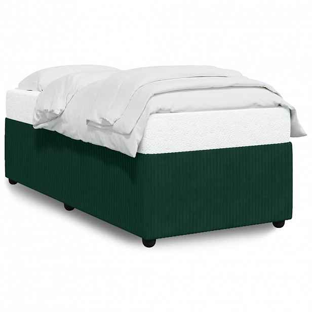 vidaXL Rám postele bez matrace tmavě zelená 80 x 200 cm samet