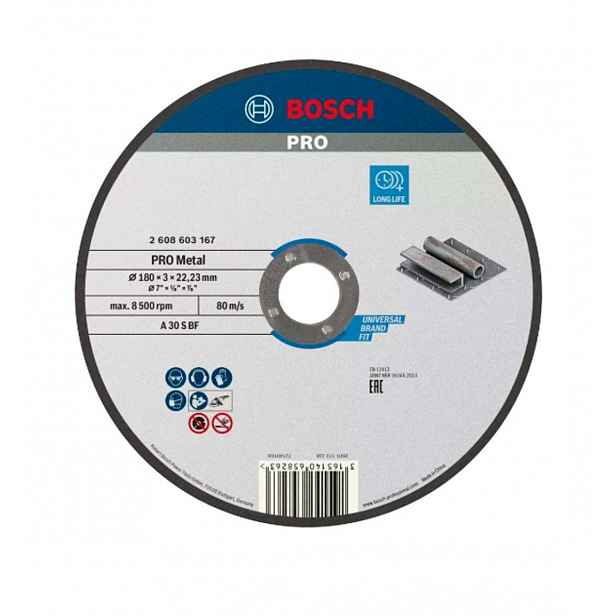 Bosch - Řezný kotouč na kov 180x22,23 mm 2608603167