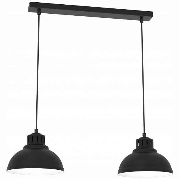 Černá dvojitá závěsná lampa na liště Sven 9082 Luminex