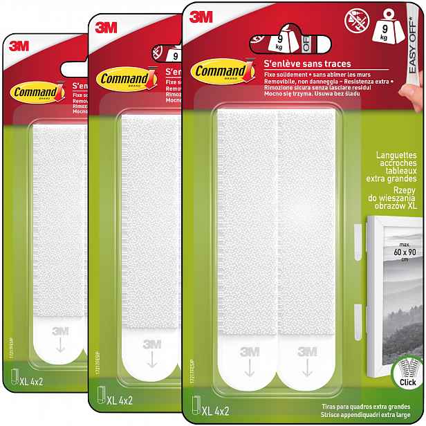 Command pro zavěšení obrázků, extra velké až 9 kg, sada 24 ks (12 párů)