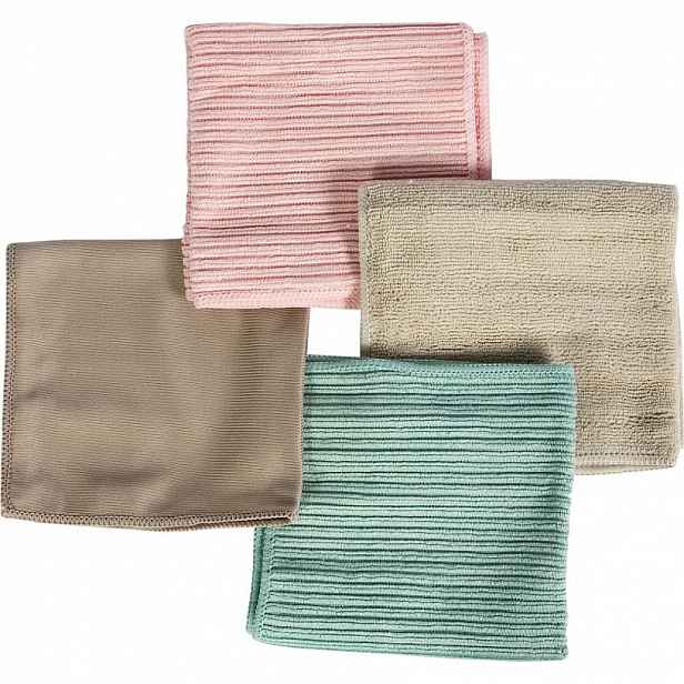 HITEKO (Smart microfiber system) Sada 4 hadříků na úklid celé domácnost - okna, kuchyň, koupelna, multifunkční, mix barev