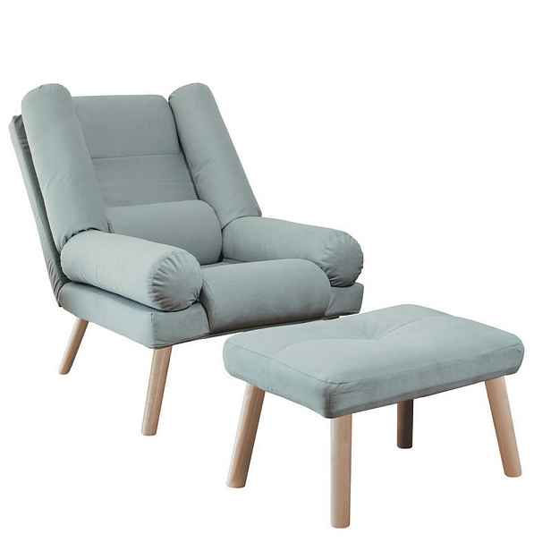 Idohome RELAXAČNÍ KŘESLO LILA s podnožkou, 75/75/95 cm, modré