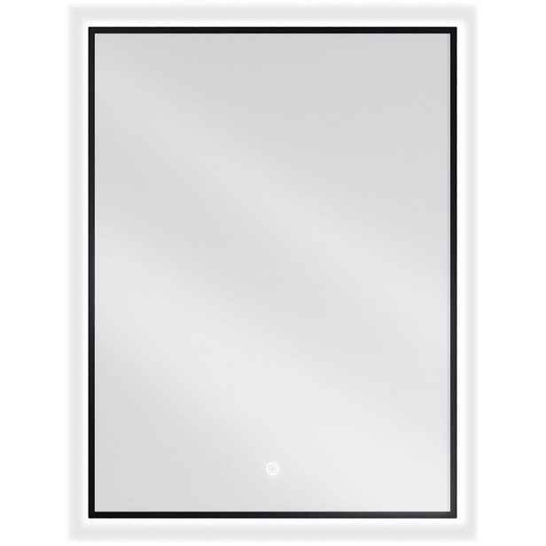 MEXEN - Erma zrcadlo s osvětlením 60 x 80, LED 6000K, černý rám 9814-060-080-611-70
