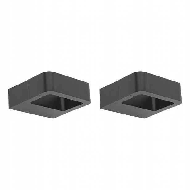 Sada 2 x Nástěnné nástěnné svítidlo Šedá Arius Led 10W IP54 480lm Terasa