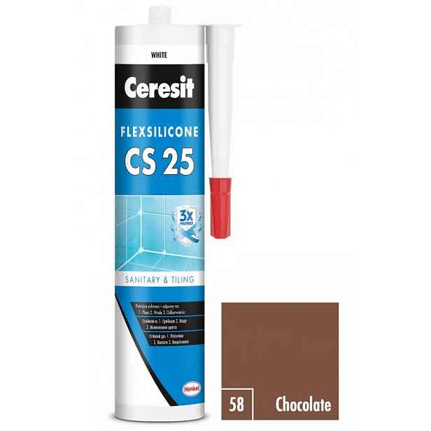 Silikon sanitární Ceresit CS25 58 chocolate 280 ml