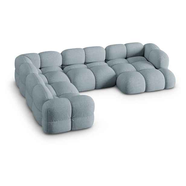Světle modrá rohová pohovka (levý roh/do "U") Loretto – Cosmopolitan Design