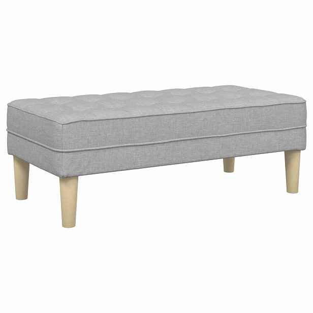 vidaXL lavice s polštářem Oblačno šedá 113 x 57 x 39 cm textil