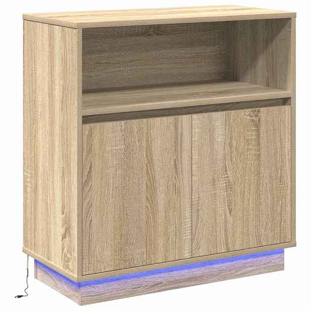 vidaXL LED komoda Sonoma dub 71 x 34,5 x 75 cm Kompozitní dřevo