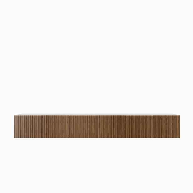 MASSENO ZÁVĚSNÝ TV STOLEK LIVO, 300/41/40 cm, bílý /, dekor dub
