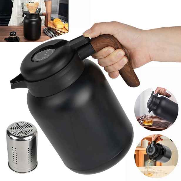 Termos Na Čajovou Kávu 1.5 L S Konvičkou, Černý