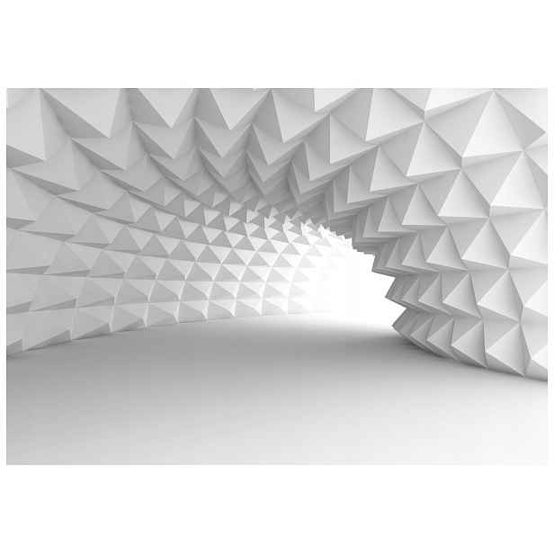 Fototapeta Bílý tunel 3D Geometrie Světlo Prostor 300x210 lepidlo