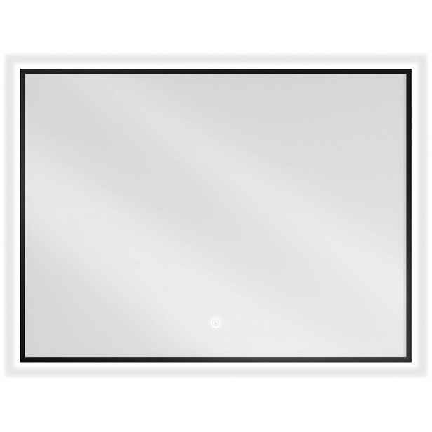 MEXEN - Erma zrcadlo s osvětlením 80 x 60, LED 6000K, černý rám  9814-080-060-611-70