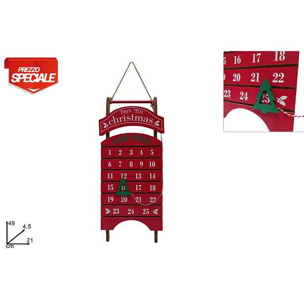 PROHOME - Saně dřevěné adventní kalendář