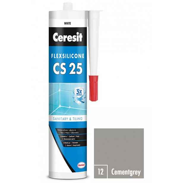 Silikon sanitární Ceresit CS25 12 cementgrey 280 ml